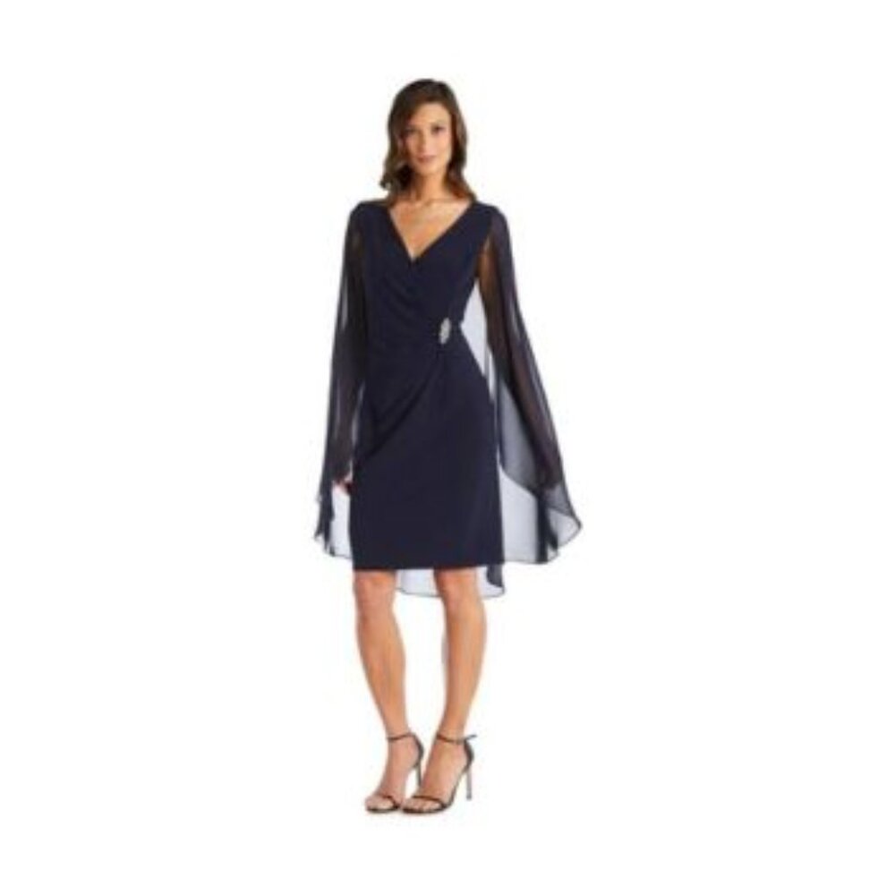 Faux Wrap Sheath Cocktail Dress